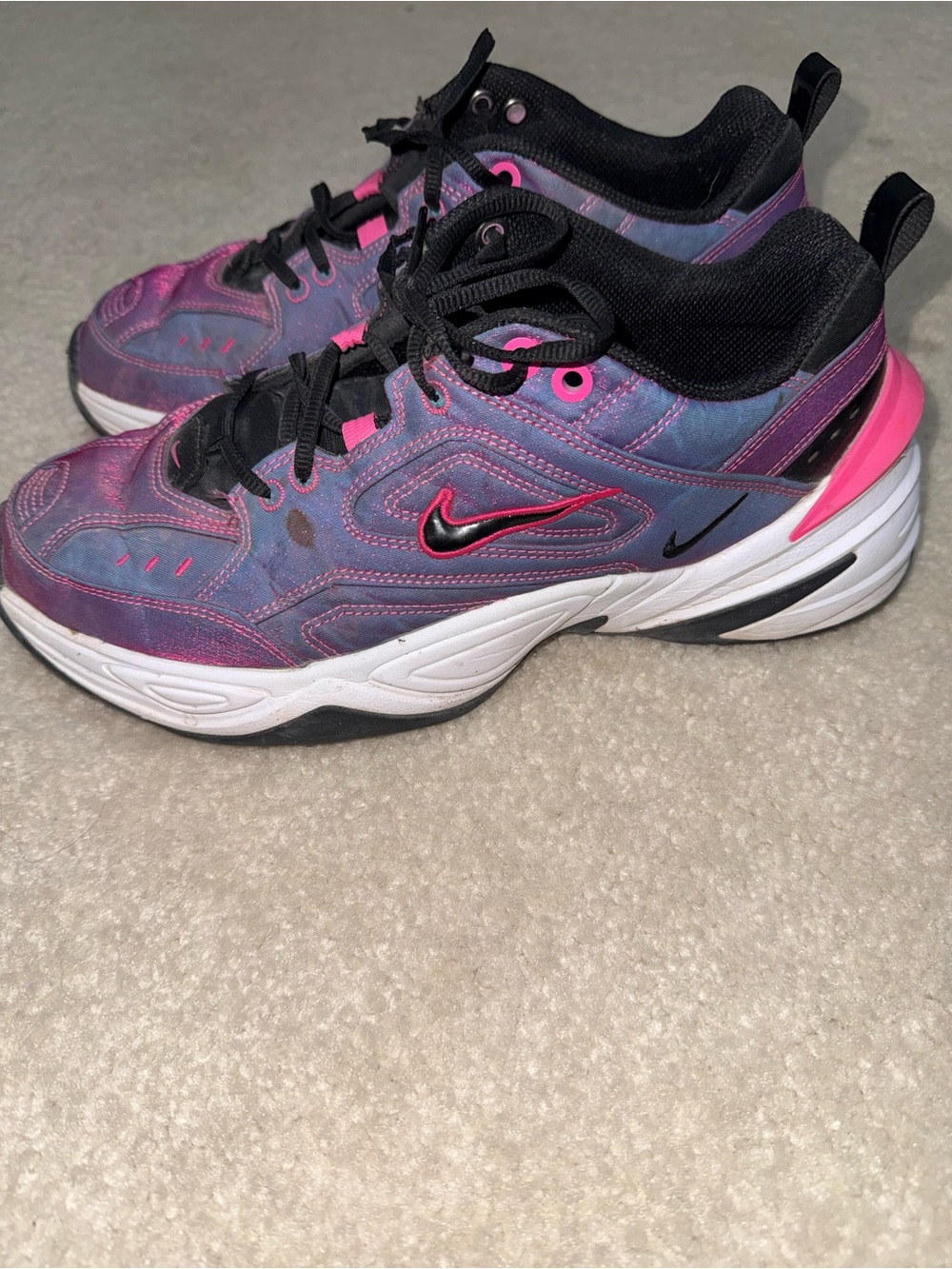 Nike Women's Athletic Sneakers in Pink and Purple with Black Accents